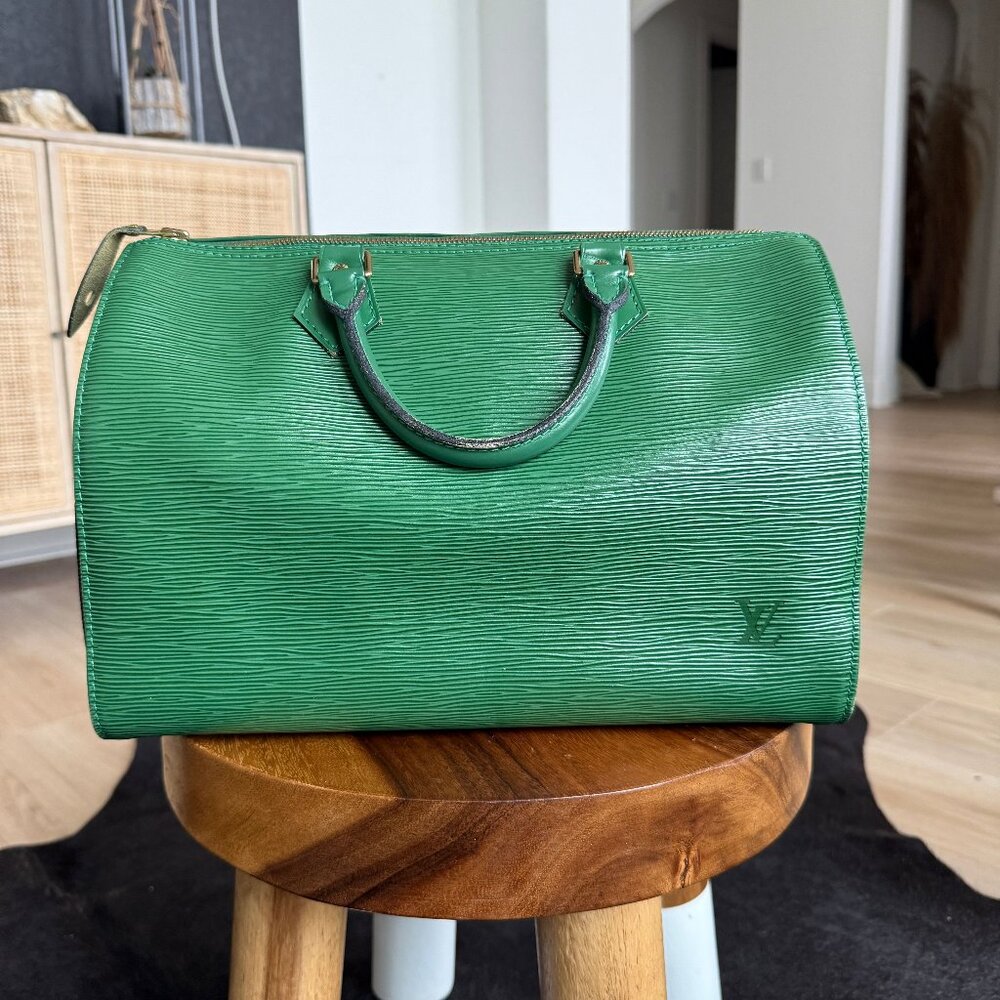 Louis Vuitton Green Satchel Bag